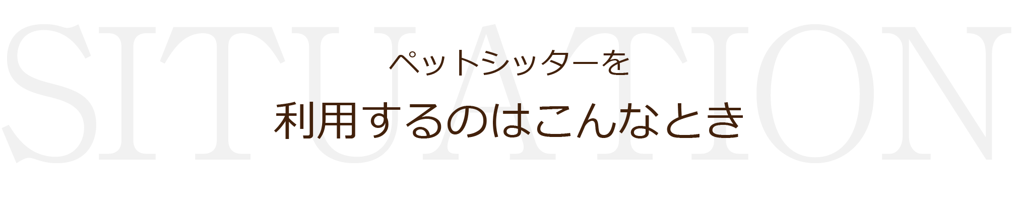 ペットシッターを利用するのはこんな時